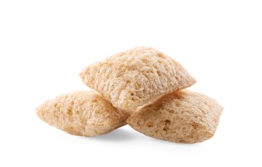 Beyaz arka planda tatlı mısır gevreği