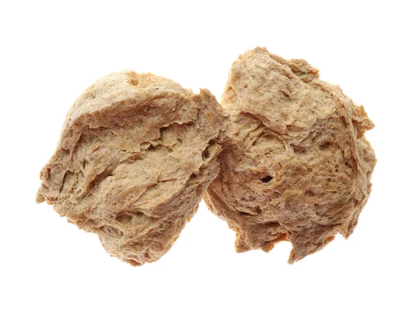 Dehydrated Soy Meat Chunks White Background Top View — Stock Photo, Image