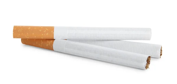 用白色隔断的橙色滤嘴的香烟 — 图库照片
