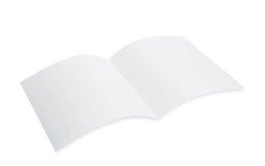 Boş kağıt broşürü beyaza izole edilmiş. Tasarım için model