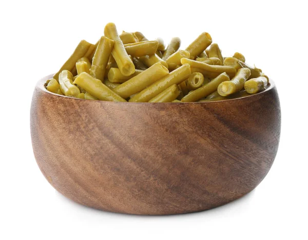 Canned Green Beans Bowl Isolated White — Stock Photo, Image