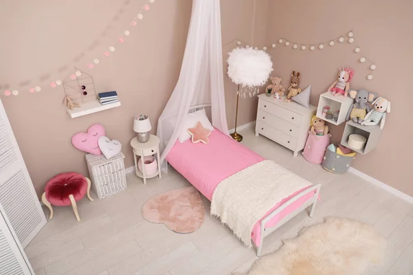 Cute Child Room Interior Toys Modern Furniture View — Stock Photo, Image