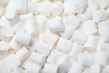 Lezzetli beyaz puf puf şekerlemeler arka plan olarak, üst görünüm