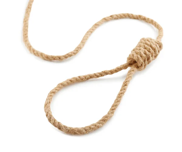 Seilschlinge Mit Knoten Auf Weißem Hintergrund — Stockfoto