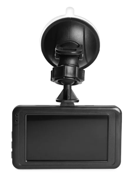 Moderne Auto Dashboard Camera Met Zuignap Geïsoleerd Wit — Stockfoto