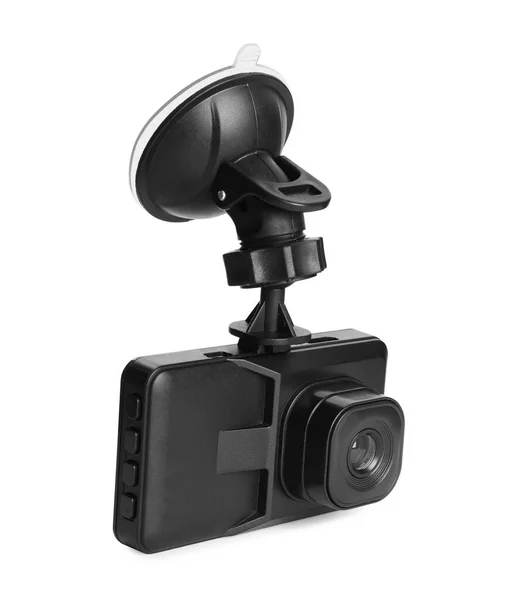 Moderne Auto Dashboard Camera Met Zuignap Geïsoleerd Wit — Stockfoto