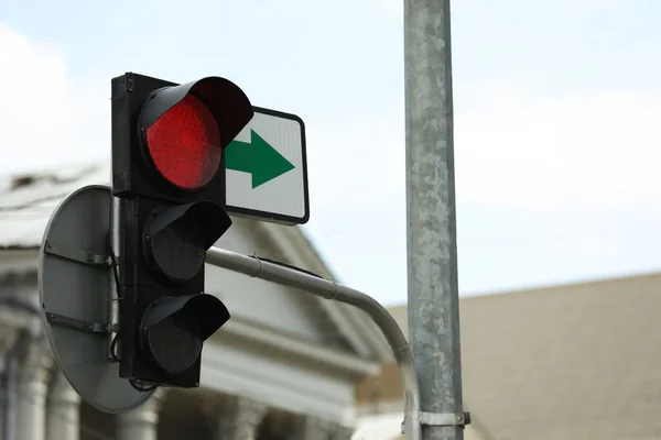 View Traffic Light City Sunny Day — Stock Photo, Image