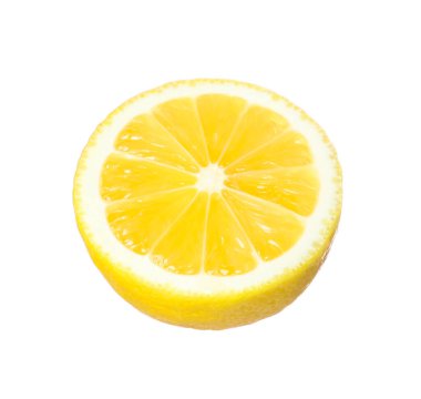 Taze limon. Beyazlar üzerinde yarı izole.