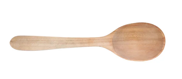 Wooden Spoon Isolated White Top View — Stock Photo, Image