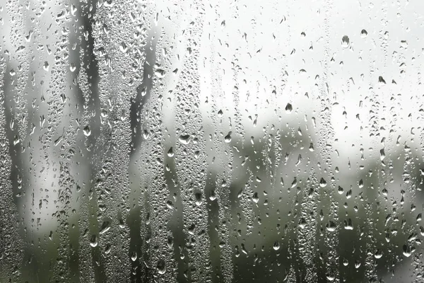 Janela Vidro Com Gotas Chuva Como Fundo Close — Fotografia de Stock