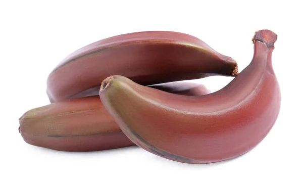Smaczne Czerwone Banany Dla Dzieci Białym Tle — Zdjęcie stockowe
