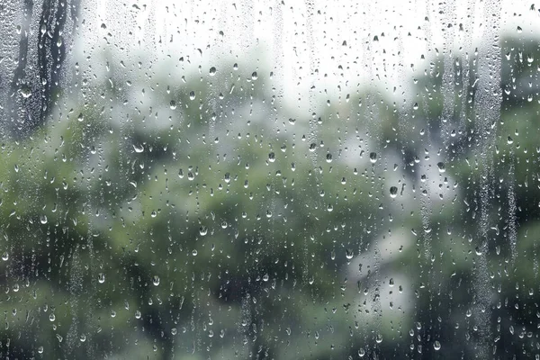 Kaca Jendela Dengan Tetesan Hujan Sebagai Latar Belakang Close — Stok Foto