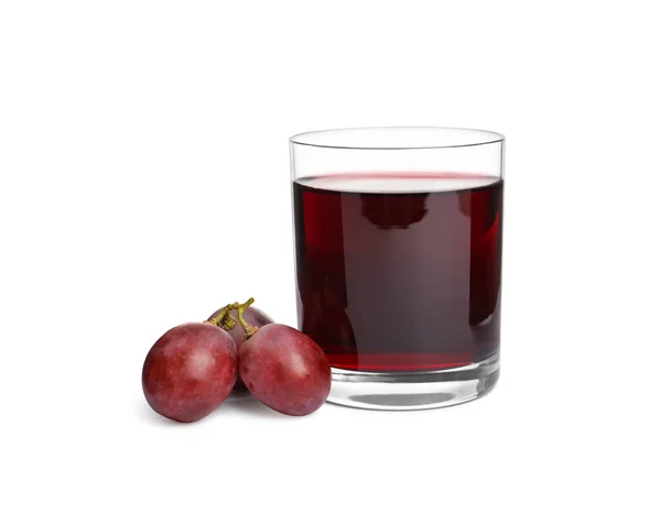 Glas Vers Druivensap Witte Achtergrond — Stockfoto