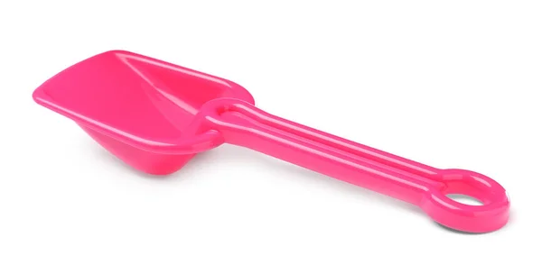 白に隔離されたピンクのプラスチック製のおもちゃのシャベル — ストック写真