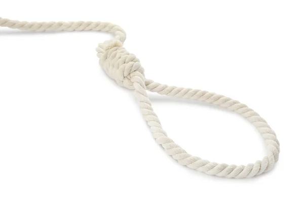 Rope Noose Knot White Background — Stock Photo, Image