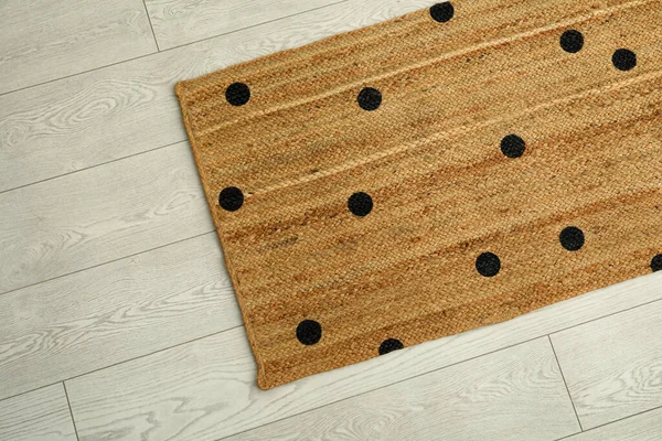 Stylish Rug Dots Floor Top View — Stock Photo, Image