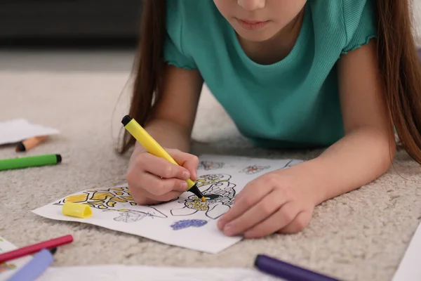 Dibujo Para Colorear Infantil Suelo Casa Primer Plano — Foto de Stock
