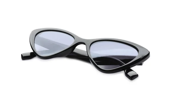 Piękne Stylowe Okulary Ochronne Izolowane Biało — Zdjęcie stockowe