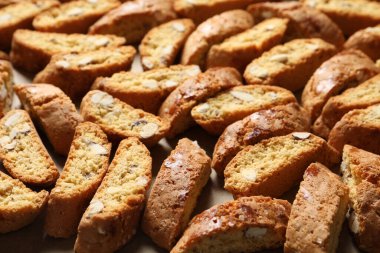 Geleneksel İtalyan badem bisküvileri (Cantucci), yakın görüş