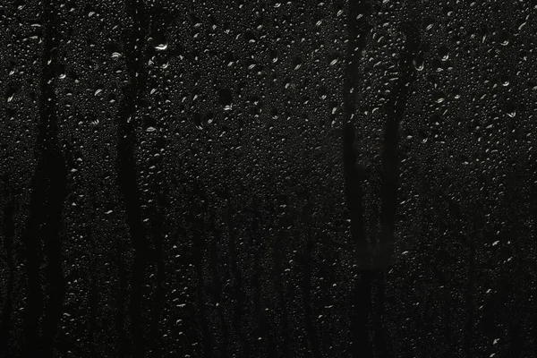 Glas Med Regn Droppar Svart Bakgrund — Stockfoto