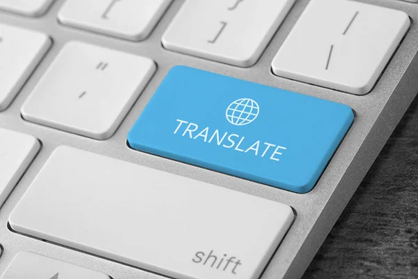 Modern Computer Keyboard Button Quick Translation Closeup — Stock Photo, Image