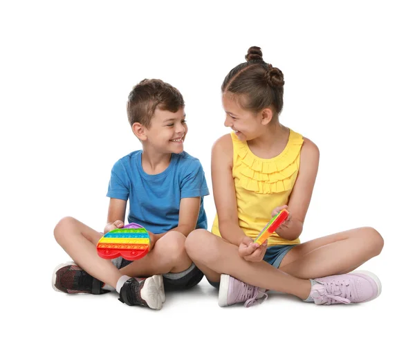 Children Pop Fidget Toys White Background — Stock Photo, Image