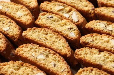 Geleneksel İtalyan badem bisküvileri (Cantucci), yakın görüş