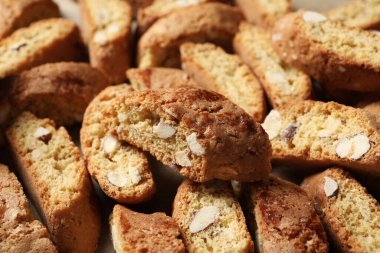 Geleneksel İtalyan badem bisküvileri (Cantucci), yakın görüş