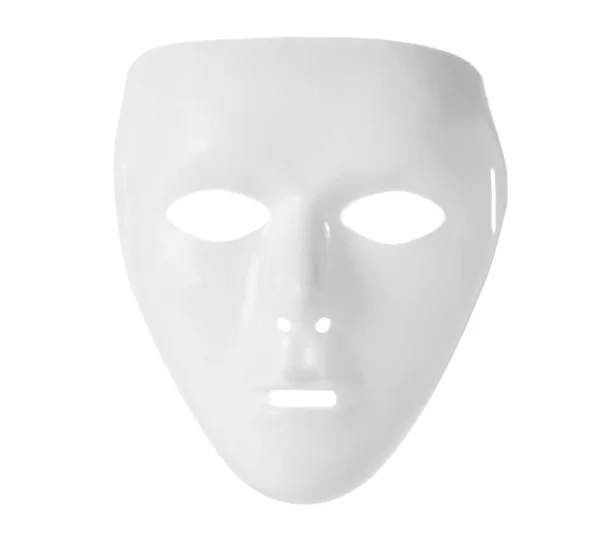 Masque Visage Théâtre Plastique Isolé Sur Blanc — Photo