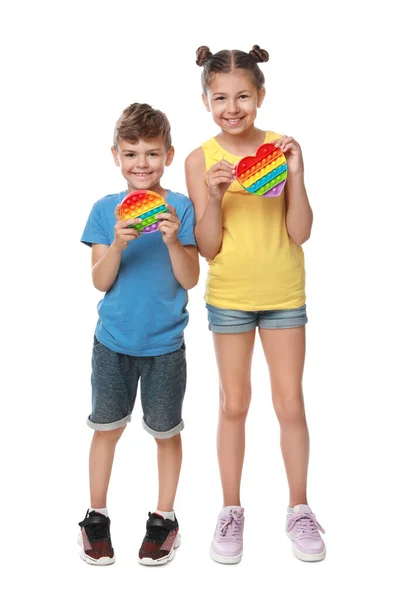 Dzieci Pop Fidget Zabawki Białym Tle — Zdjęcie stockowe