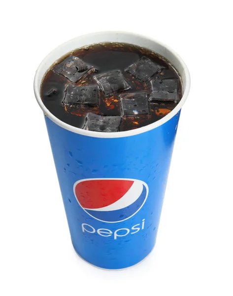 Mykolaiv Ukraine Ιουνιου 2021 Χάρτινη Κούπα Pepsi Παγάκια Που Απομονώνονται — Φωτογραφία Αρχείου