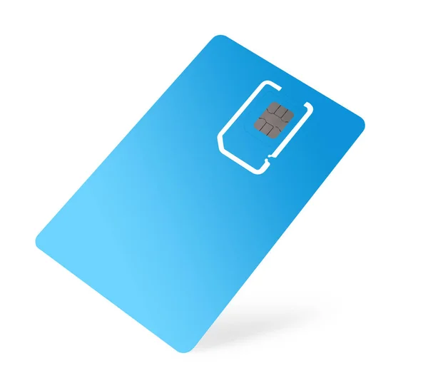 Lichtblauwe Simkaart Geïsoleerd Wit — Stockfoto
