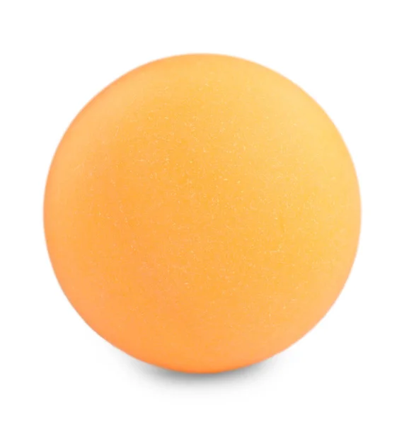 Narancs Műanyag Labda Asztalitenisz Elszigetelt Fehér — Stock Fotó