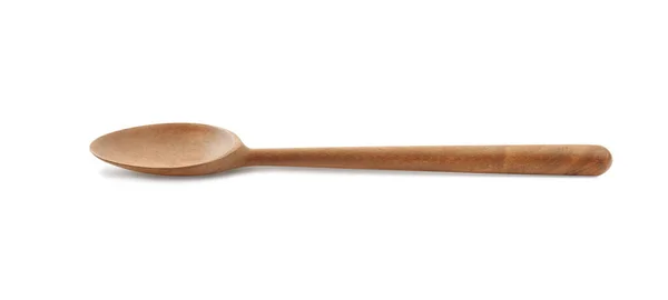 New Handmade Wooden Spoon Isolated White — Stock Photo, Image