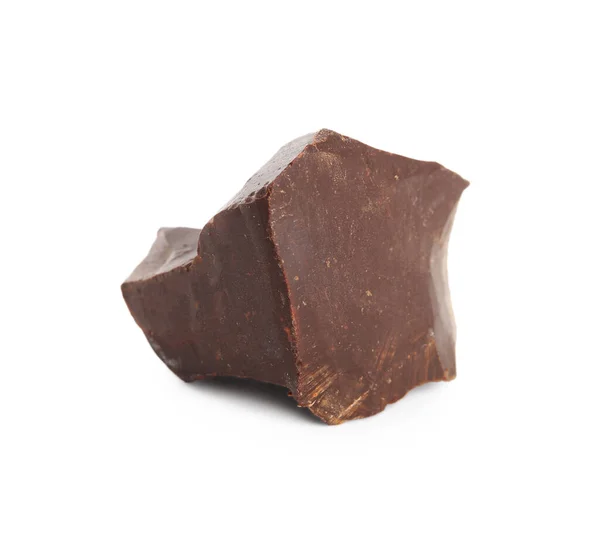 Stück Leckere Schokolade Isoliert Auf Weiß — Stockfoto