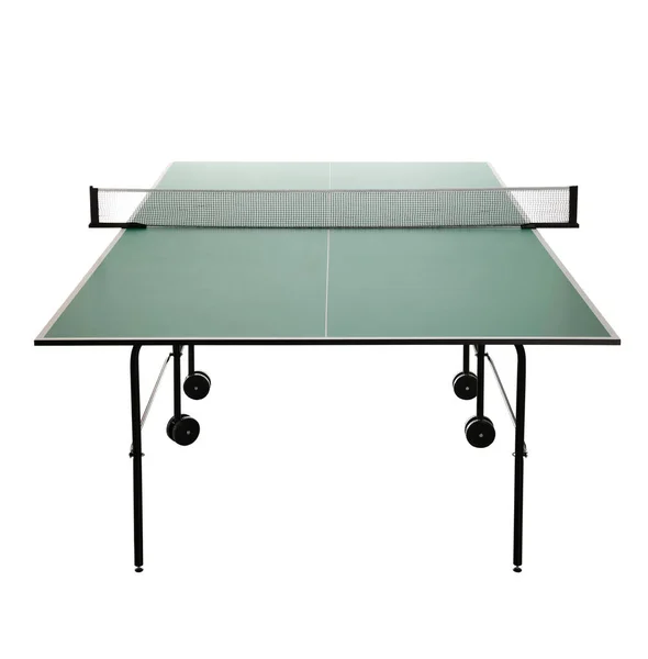 Green Ping Pong Table Isolated White — Stock Photo, Image