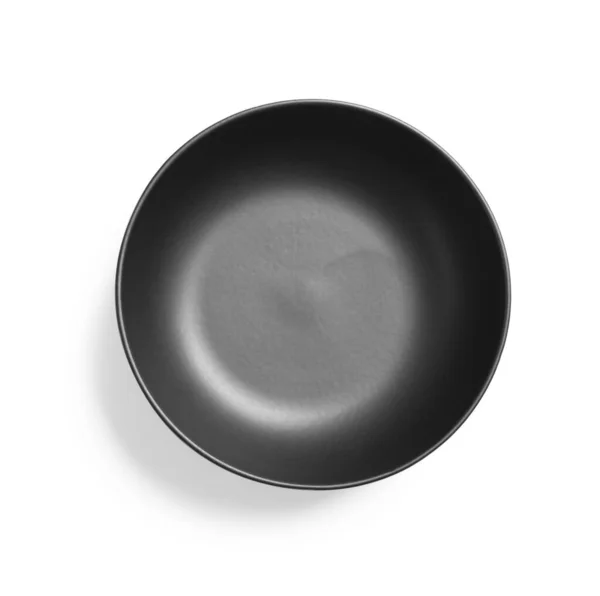 Empty Clean Ceramic Bowl White Background Top View — ストック写真