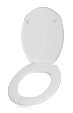 Yeni plastik klozet kapağı beyaza izole edildi