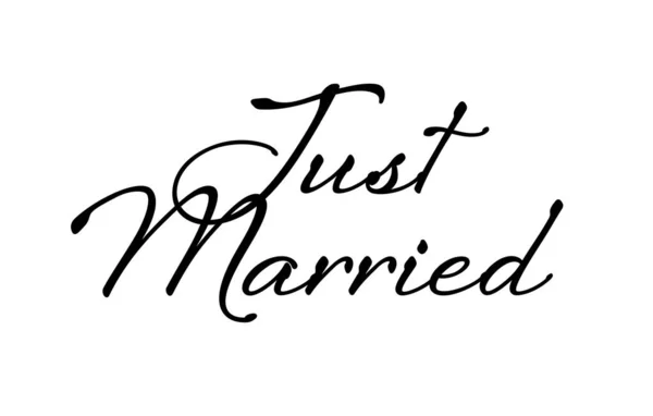 Testo Appena Sposato Sfondo Bianco Giorno Del Matrimonio — Foto Stock