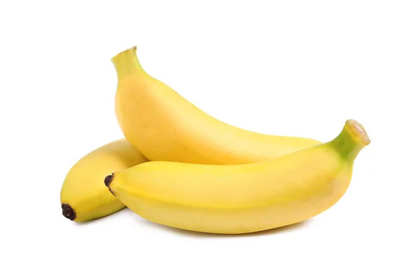 Söta Mogna Baby Bananer Isolerade Vitt — Stockfoto