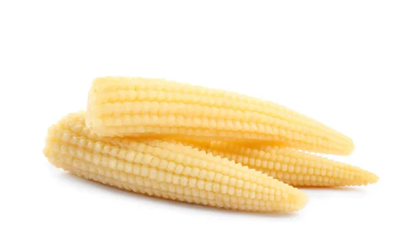 Fresh Baby Corn Cobs White Background — Stock Photo, Image