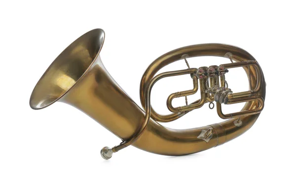 Tenor Horn Isolated White Wind Musical Instrument — Stock Photo, Image
