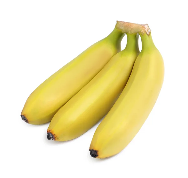 Cluster Banane Coapte Pentru Copii Fundal Alb — Fotografie, imagine de stoc