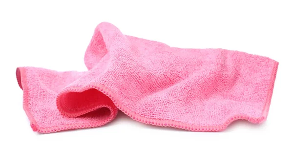 Καθαρό Ροζ Πανί Μικροϊνών Που Απομονώνεται Λευκό — Φωτογραφία Αρχείου