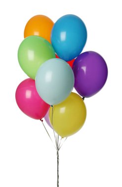 Beyaz arkaplanda renkli balonlar