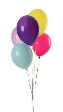 Beyaz arkaplanda renkli balonlar