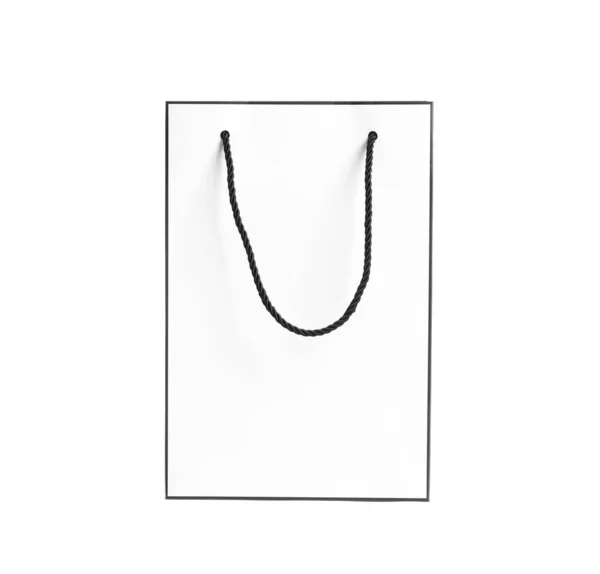 Saco Papel Presente Elegante Isolado Branco — Fotografia de Stock