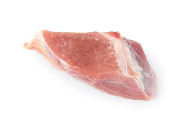 Pedaço Carne Crua Isolado Branco Vista Superior — Fotografia de Stock