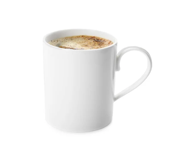 Ароматический Кофе Чашке Изолированы Белом — стоковое фото