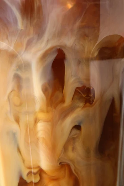 Glass Coffee Milk Ice Cubes Background Closeup — 图库照片